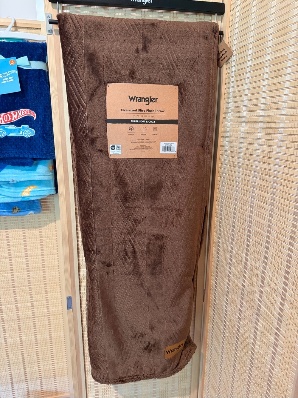 Wrangler Aztec Brown Oversized Ultra Plush Throw Blanket